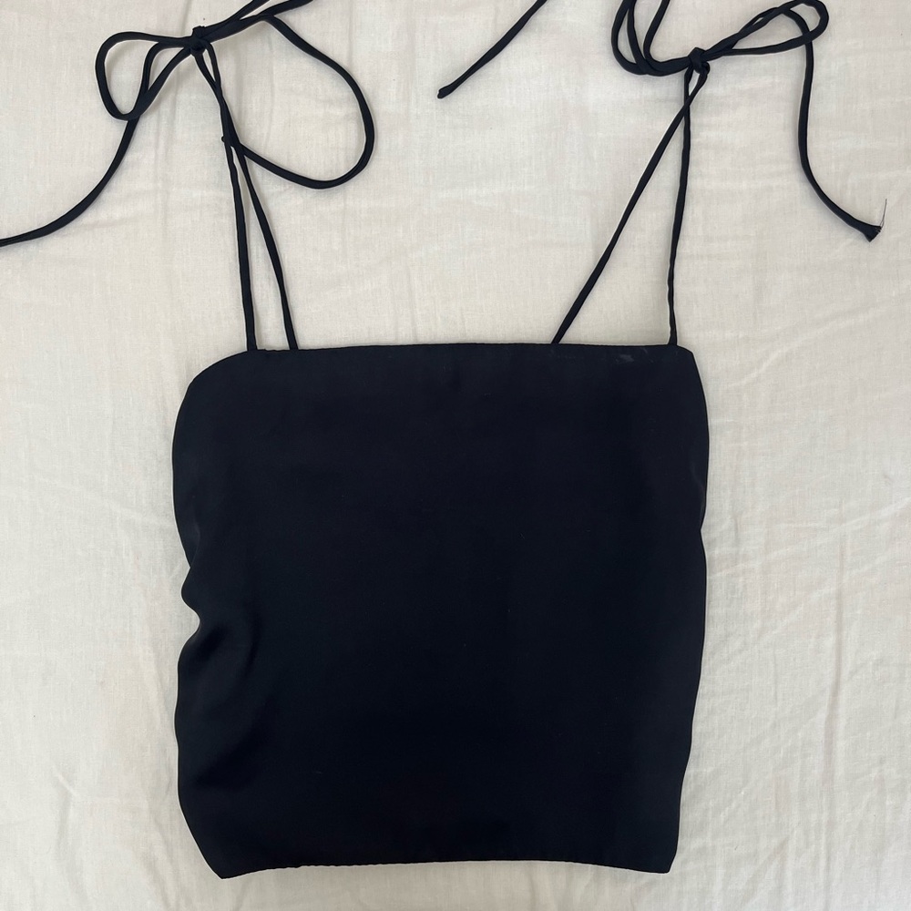 Urban Outfitters Black silky tie Camisole Top
